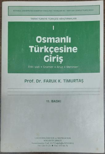 Osmanlı Türkçesine Giriş 1 Faruk Kadri Timurtaş